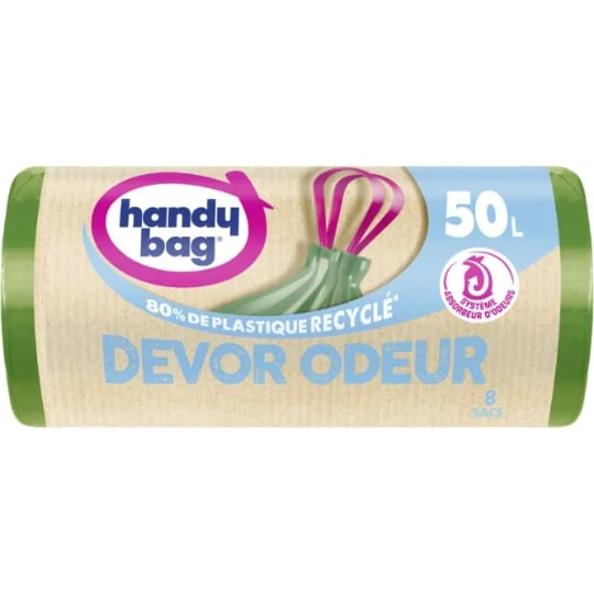 Sac poubelle Devor odeur 50L, avec poingées