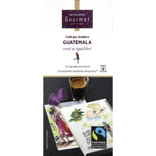 Capsules de café pur arabica Guatemala