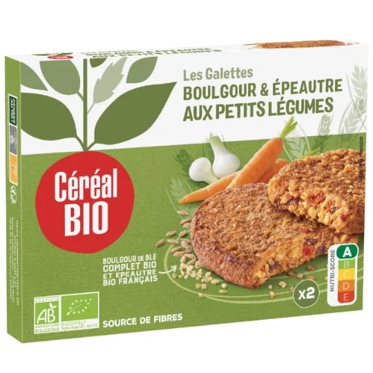 Galettes boulgour & épeautre légumes Bio