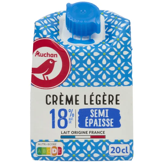 Crème légère semi épaisse 18%MG