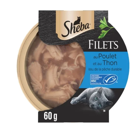 Pâtée pour chat filets au poulet et au thon