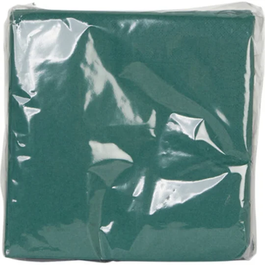 50 serviettes triple épaisseur, vert, 33x33cm