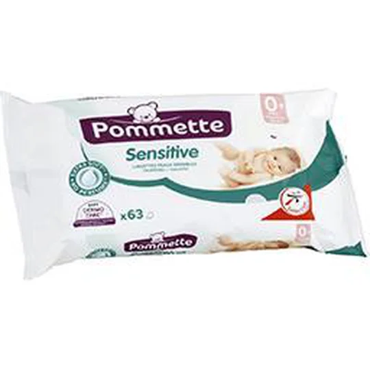 Lingettes bébé peaux sensibles, 0+ mois