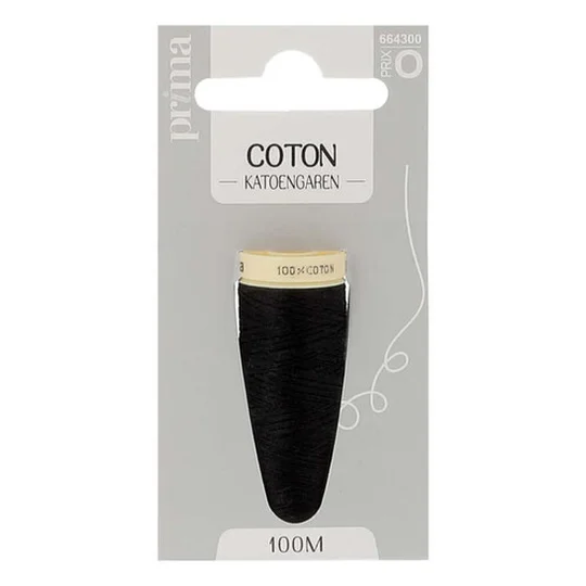 Fil Coton Moyen Noir 100M