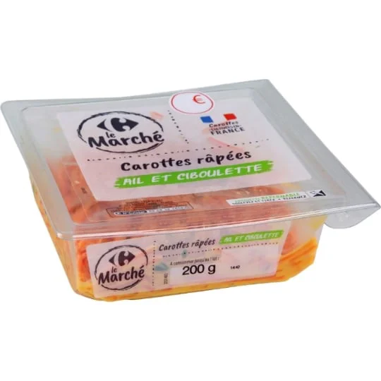 Carottes râpées ail et ciboulette