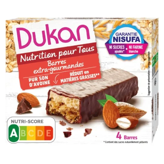 Barres son avoine chocolat sans sucres ajoutés