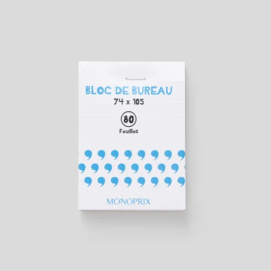 Bloc Notes, 7,4X10,5Cm, Petits Carreaux, 80 Feuilles, 80Gr/M²