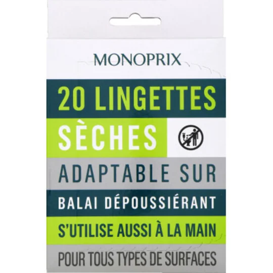20 lingettes sèches dépoussiérantes adaptable