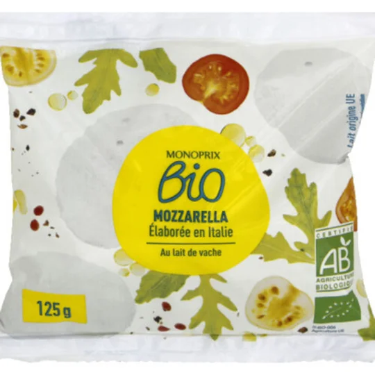 Mozzarella bio au lait de vache