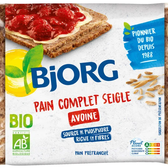 Pain complet d'avoine, bio