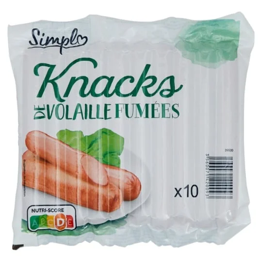 Knack de volaille fumées