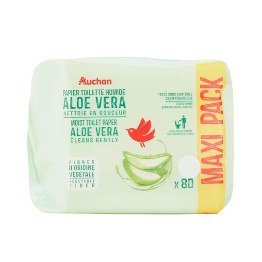 Lingette papier toilette humide blanc aloe vera