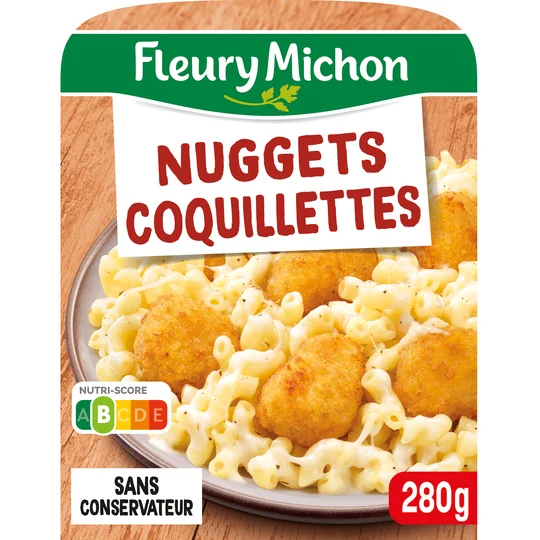 Nuggets de poulet coquillettes emmental