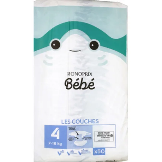 Les couches taille 4, de 7 à 18kg