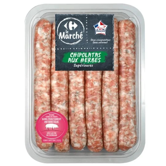 Chipolatas supérieures aux herbes