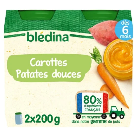 Petit pot bébé dès 6 mois carottes patates douces