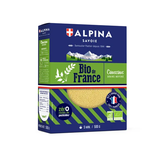 Couscous grains moyen bio sans résidu de pesticides