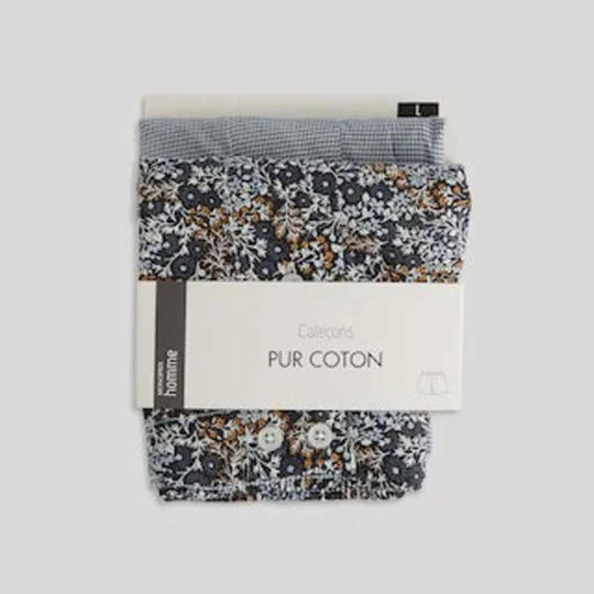 Caleçons Imprimés Pur Coton Lot de 2 Taille S