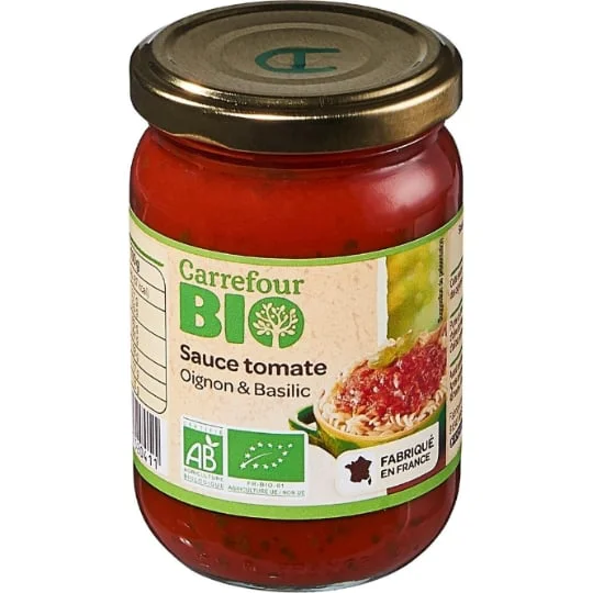 Sauce bio tomate oignon basilic