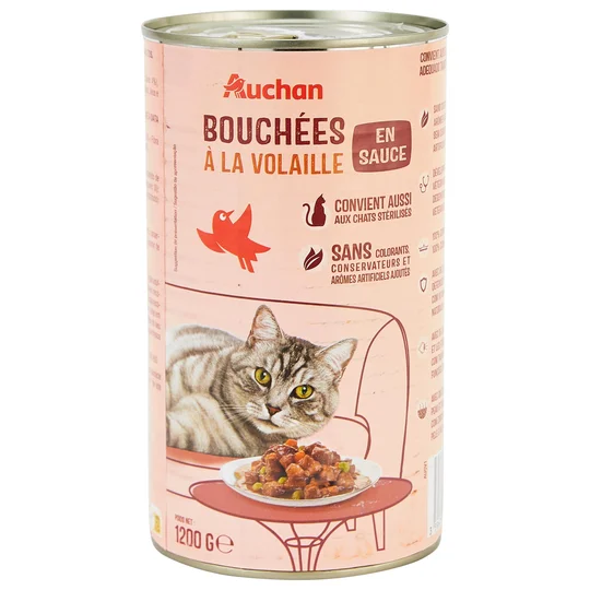 Bouchées en sauce à la volaille boite pour chat