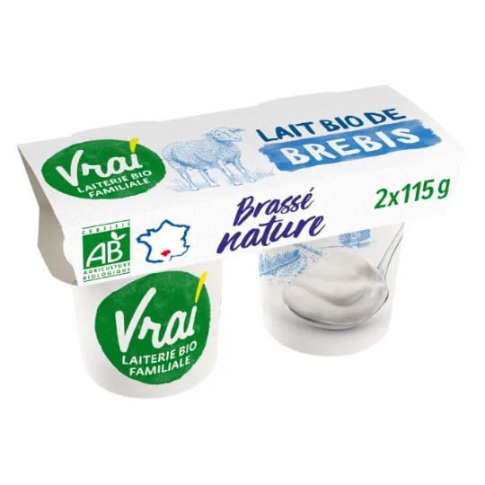 Yaourts bio brassé brebis nature