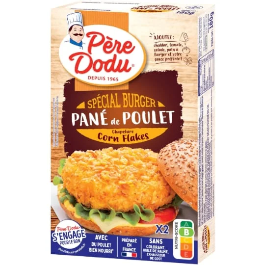 Pané de poulet spécial burger chapelure corn flakes