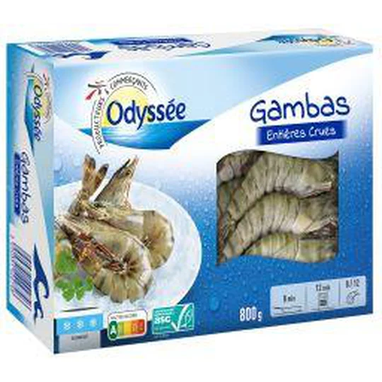 Gambas entières crues
