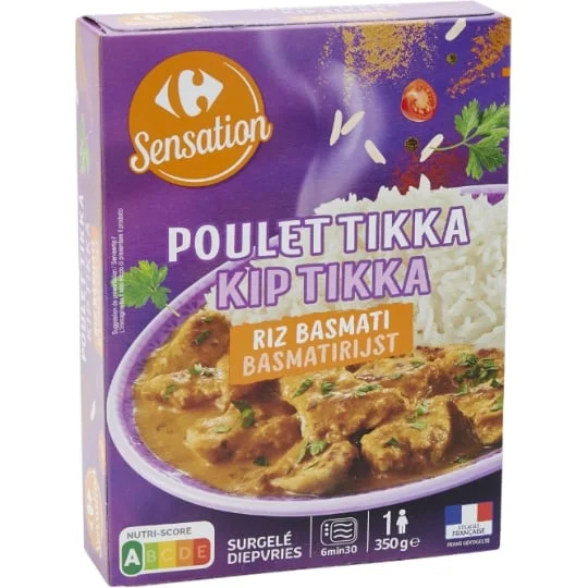 Plat cuisiné poulet Tikka riz basmati SENSATION