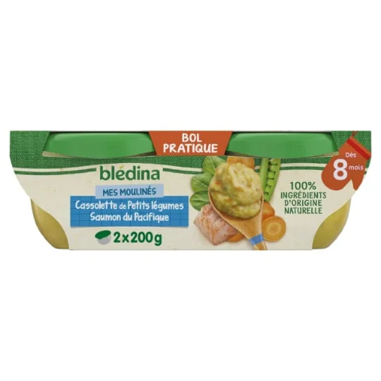 Plat bébé dès 8 mois cassolettes de petits légumes saumon