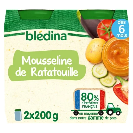 Petit pot bébé dès 8 mois mousseline de ratatouille