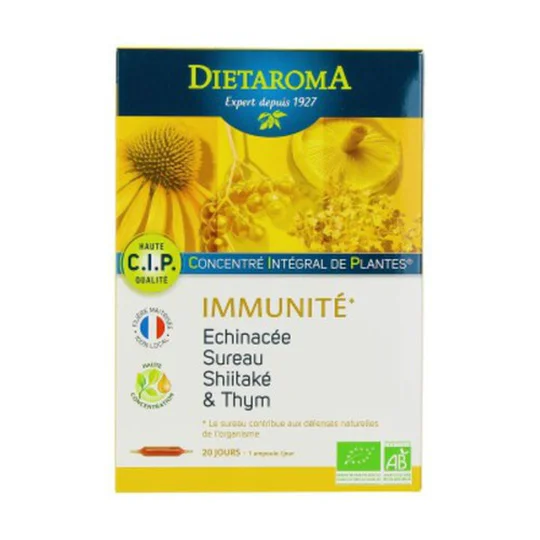 Cip Immunité Concentré intégré de plantes Bio 20 Ampoules