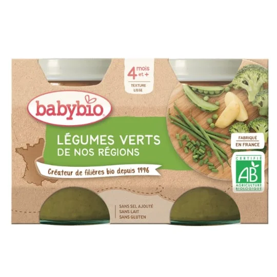 Petit pot bébé dès 4 mois, légumes verts
