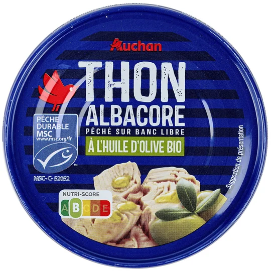 Thon albacore MSC à l'huile d olive vierge extra bio