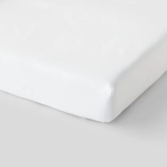 Drap Housse 140X190Cm, Blanc, Coton Bio