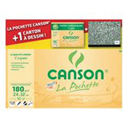 Pochette+carton à dessin 12 feuilles dessin blanc