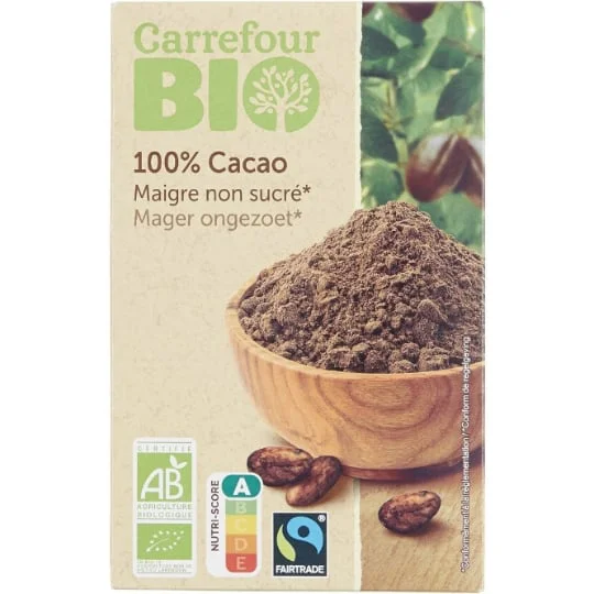 Chocolat bio en poudre non sucré