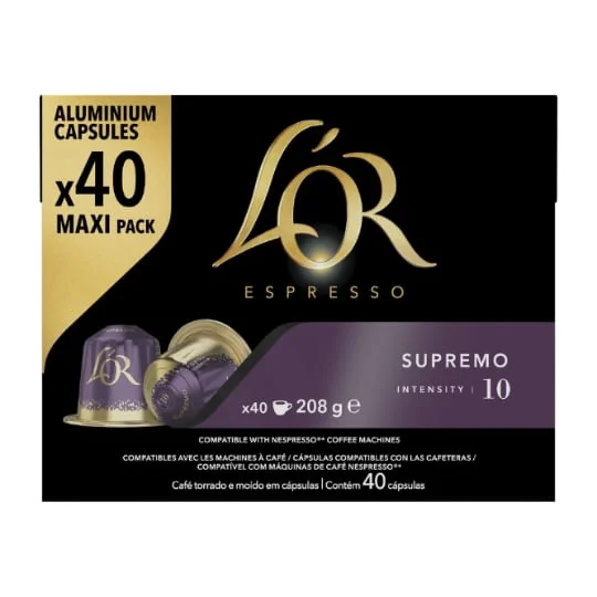 Café capsules Compatibles Nespresso supremo intensité 10 ESPRESSO