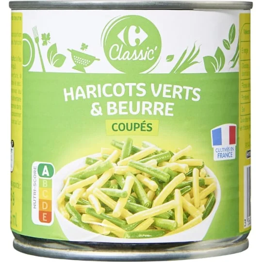 Haricots verts & beurre coupés