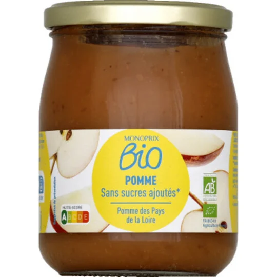 Purée de pommes, sans sucres ajoutés