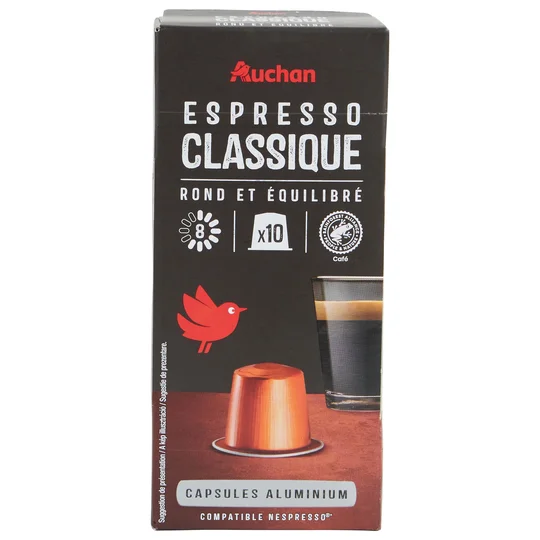 Capsules de café Espresso classico intensité 8 compatibles Nespresso