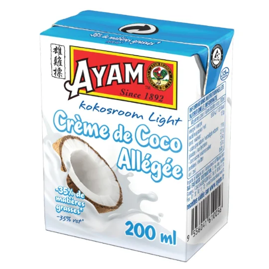 Crème de coco allégée