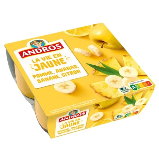 Compote la Vie en Jaune Pomme, Ananas, Banane et Citron