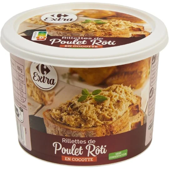 Rillettes de poulet rôti en cocotte