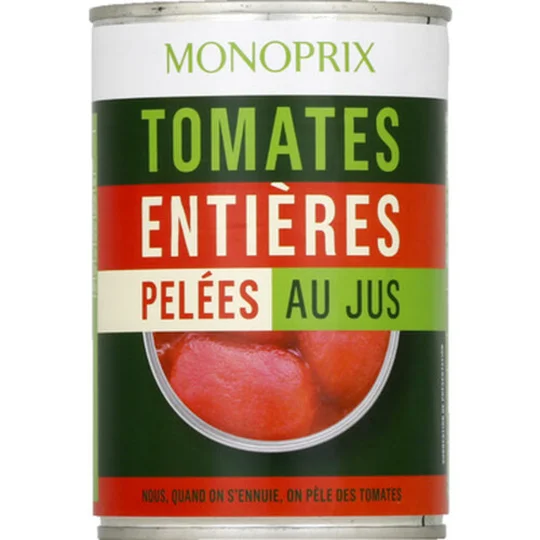 Tomates entières pelées au jus