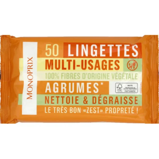 Lingettes multi-usages agrumes