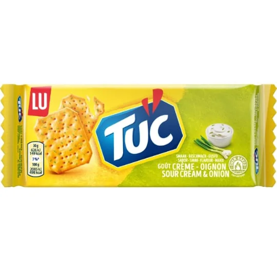 Biscuits apéritifs crackers goût crème oignon