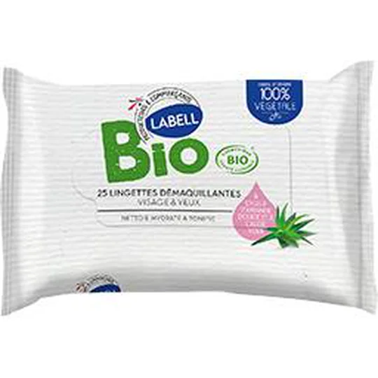 Lingettes démaquillantes visage & yeux à l'huile d'amande douce et à l'aloe vera bio