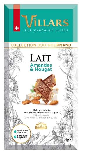 Tablette chocolat Lait amandes nougat