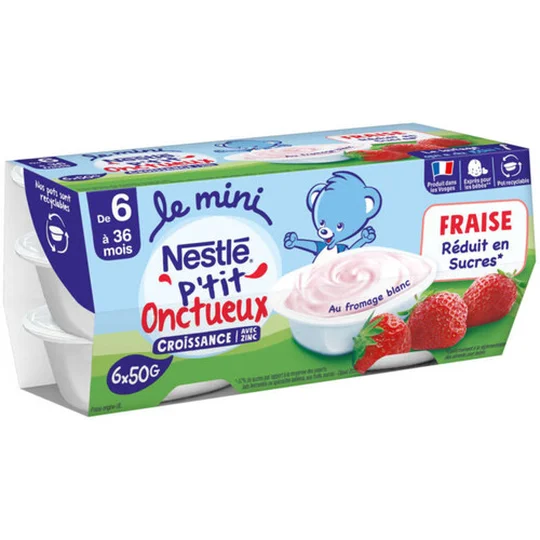 Fromage Blanc P'tit onctueux Croissance Mini Fraise