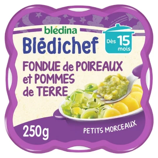 Plat bébé dès 15 mois fondue de poireaux et pommes de terre